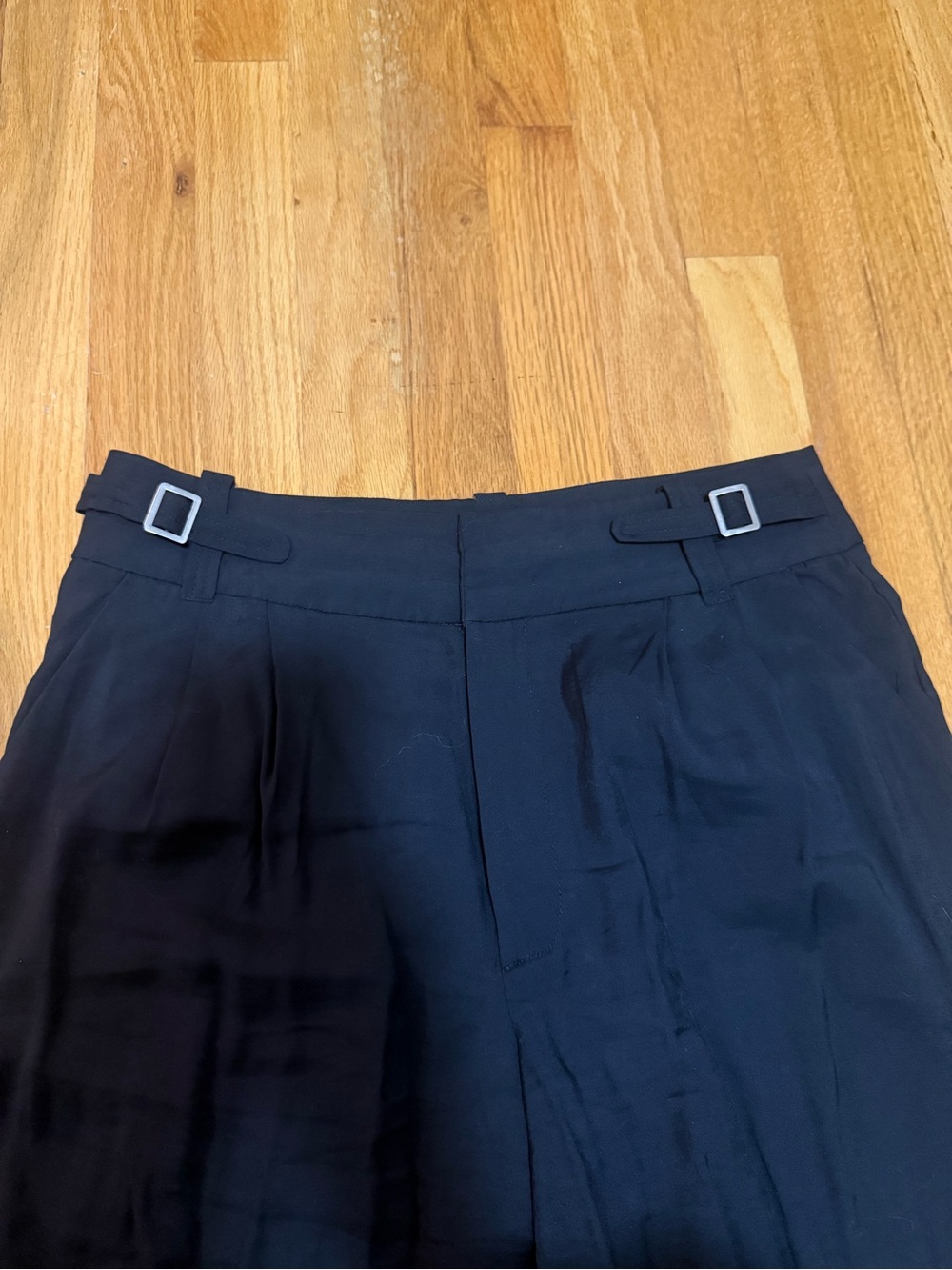 Forever 21 Black Wide-Leg Buckle Detail Pants